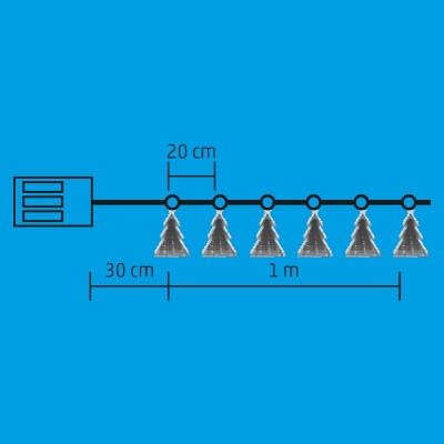 LED-es díszfüzér, tükrös, fenyő - MRLC 6/T